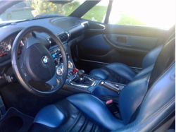 2000 BMW M Coupe in Alpine White 3 over Estoril Blue & Black Nappa - Interior