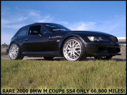 2000 BMW M Coupe in Cosmos Black Metallic over Black Nappa - Front 3/4