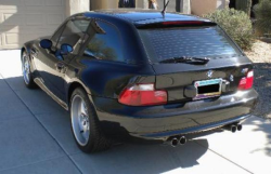 2000 BMW M Coupe in Cosmos Black Metallic over Black Nappa - Rear 3/4