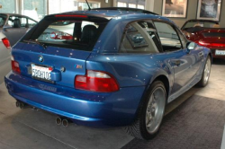 2000 BMW M Coupe in Estoril Blue Metallic over Estoril Blue & Black Nappa - Rear 3/4
