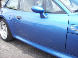 2000 BMW M Coupe in Estoril Blue Metallic over Dark Beige Oregon - Side Detail