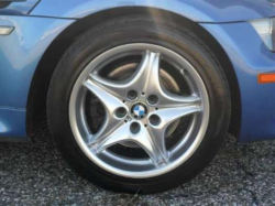 2000 BMW M Coupe in Estoril Blue Metallic over Dark Beige Oregon - Front Passenger Wheel