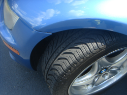 2000 BMW M Coupe in Estoril Blue Metallic over Estoril Blue & Black Nappa - Front Driver Tire