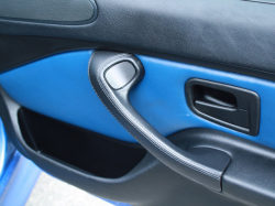 2000 BMW M Coupe in Estoril Blue Metallic over Estoril Blue & Black Nappa - Passenger Door Detail