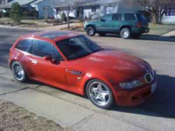 2000 BMW M Coupe in Imola Red 2 over Dark Beige Oregon - Front 3/4