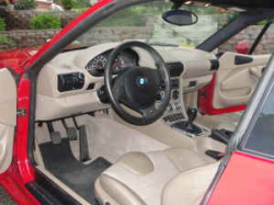 2000 BMW M Coupe in Imola Red 2 over Dark Beige Oregon - Interior