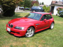 2000 BMW M Coupe in Imola Red 2 over Black Nappa - Front 3/4