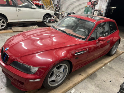 1999 BMW M Coupe in Imola Red 2 over Imola Red & Black Nappa