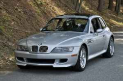 2000 BMW M Coupe in Titanium Silver Metallic over Black Nappa - Front 3/4