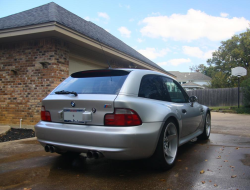 2000 BMW M Coupe in Titanium Silver Metallic over Black Nappa - Rear 3/4