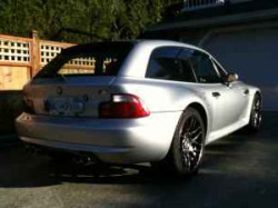 2000 BMW M Coupe in Titanium Silver Metallic over Black Nappa - Rear 3/4