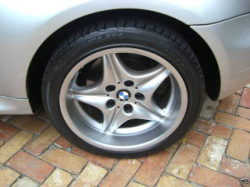 2000 BMW M Coupe in Titanium Silver Metallic over Estoril Blue & Black Nappa - Rear Wheel