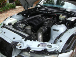 2000 BMW M Coupe in Titanium Silver Metallic over Estoril Blue & Black Nappa - Engine Bay with Dinan Intake