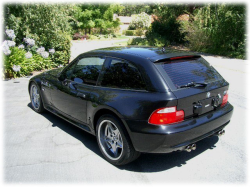 2001 BMW M Coupe in Black Sapphire Metallic over Black Nappa - Rear 3/4