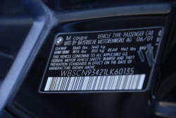 2001 BMW M Coupe in Black Sapphire Metallic over Black Nappa - VIN Tag