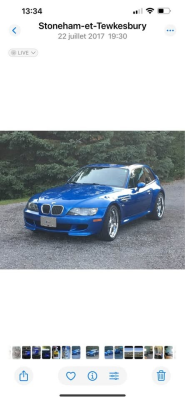 2001 BMW M Coupe in Estoril Blue Metallic over Estoril Blue & Black Nappa
