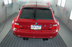 2001 BMW M Coupe in Imola Red 2 over Imola Red & Black Nappa - Back