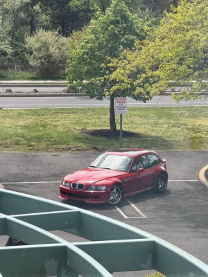 2001 BMW M Coupe in Imola Red 2 over Imola Red & Black Nappa