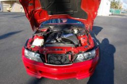 2001 BMW M Coupe in Imola Red 2 over Imola Red & Black Nappa - Engine Bay