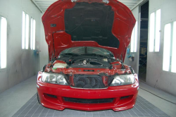 2001 BMW M Coupe in Imola Red 2 over Imola Red & Black Nappa - Hood
