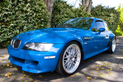 2001 BMW M Coupe in Laguna Seca Blue over Laguna Seca Blue & Black Nappa - Front 3/4
