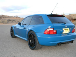 2001 BMW M Coupe in Laguna Seca Blue over Laguna Seca Blue & Black Nappa - Rear 3/4