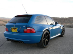 2001 BMW M Coupe in Laguna Seca Blue over Laguna Seca Blue & Black Nappa - Rear 3/4