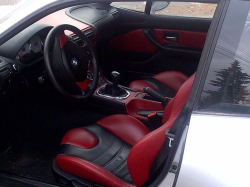 2001 BMW M Coupe in Titanium Silver Metallic over Imola Red & Black Nappa - Interior