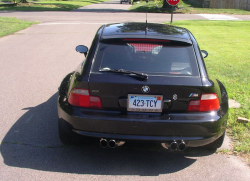 2002 BMW M Coupe in Black Sapphire Metallic over Imola Red & Black Nappa - Back