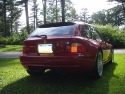 2002 BMW M Coupe in Imola Red 2 over Imola Red & Black Nappa - Rear 3/4