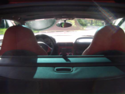 2002 BMW M Coupe in Imola Red 2 over Imola Red & Black Nappa - Interior from Trunk