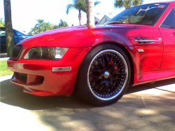 2002 BMW M Coupe in Imola Red 2 over Imola Red & Black Nappa - Side Detail