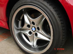 2002 BMW M Coupe in Imola Red 2 over Imola Red & Black Nappa - Rear Driver Wheel