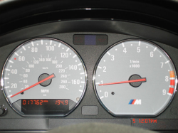 2002 BMW M Coupe in Imola Red 2 over Imola Red & Black Nappa - Odometer