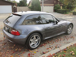 2002 BMW M Coupe in Steel Gray Metallic over Imola Red & Black Nappa - Rear 3/4