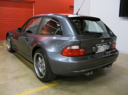 2002 BMW M Coupe in Steel Gray Metallic over Imola Red & Black Nappa - Rear 3/4