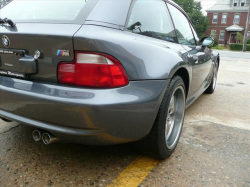 2002 BMW M Coupe in Steel Gray Metallic over Black Nappa - Rear 3/4 Detail