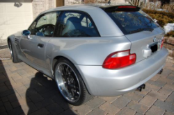 2002 BMW M Coupe in Titanium Silver Metallic over Dark Gray & Black Nappa - Rear 3/4
