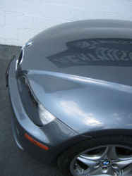 2002 BMW M Coupe in Steel Gray Metallic over Dark Gray & Black Nappa - Front Detail - Clear Bra