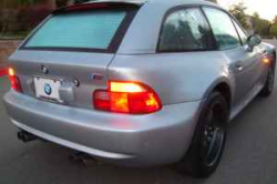 1999 BMW M Coupe in Arctic Silver Metallic over Dark Gray & Black Nappa - Rear 3/4