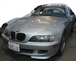 1999 BMW M Coupe in Arctic Silver Metallic over Dark Gray & Black Nappa - Front 3/4