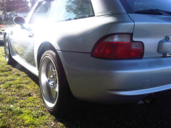 1999 BMW M Coupe in Arctic Silver Metallic over Black Nappa - Rear 3/4 Detail