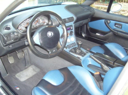 1999 BMW M Coupe in Arctic Silver Metallic over Estoril Blue & Black Nappa - Interior