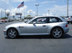 1999 BMW M Coupe in Arctic Silver Metallic over Imola Red & Black Nappa - Side