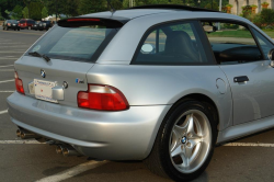 1999 BMW M Coupe in Arctic Silver Metallic over Black Nappa - Rear 3/4 Detail