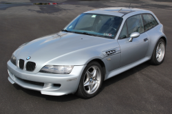 1999 BMW M Coupe in Arctic Silver Metallic over Estoril Blue & Black Nappa - Front 3/4