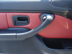 1999 BMW M Coupe in Arctic Silver Metallic over Imola Red & Black Nappa - Driver Door Detail