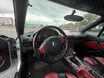 1999 BMW M Coupe in Arctic Silver Metallic over Imola Red & Black Nappa