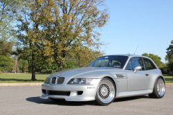 1999 BMW M Coupe in Arctic Silver Metallic over Estoril Blue & Black Nappa - Front 3/4