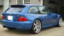 1999 BMW M Coupe in Estoril Blue Metallic over Dark Beige Oregon - Rear 3/4